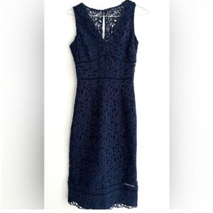 Massimo Dutti Lace Navy Dress, US 2